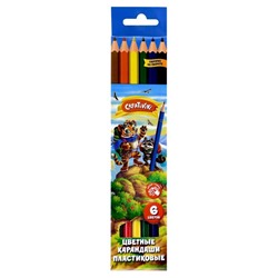 Набор цветных карандашей Creativiki, 6 цветов, шестигранные, пластиковые