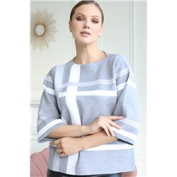 Пуловер "Турина" (серый/белый)
