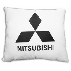 Автомобильная подушка 30х35 см "MITSUBISHI" черно-белая