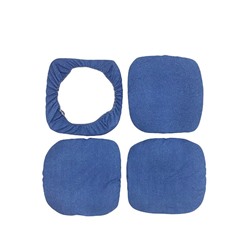 Набор натабуретников на резинке 30х30 см ткань Барашек (голубой)