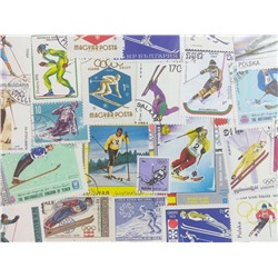 Набор различных марок, Лыжный спорт (25 шт.)