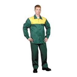 Костюм "Стандарт" ткань смесовая (куртка+брюки) зеленый+желтый