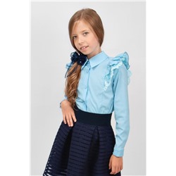 Блузка для девочки длинный рукав SP0422 голубой