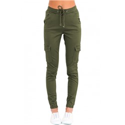 Защитно-зеленые джинсы-скинни со шнурком в поясе