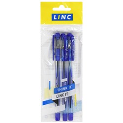 Набор шариковых ручек LINC GLYCER, 0,70 мм, 3 шт., синий, резиновый грип