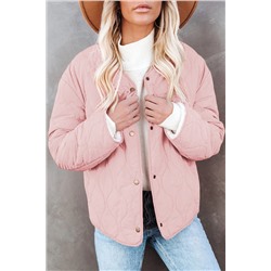 Розовая двусторонняя стеганная куртка на кнопках
