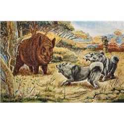 Картина 35х50 гобелен "Охота на кабана" (евро)