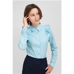 Блузка для девочки длинный рукав SP0222 голубой