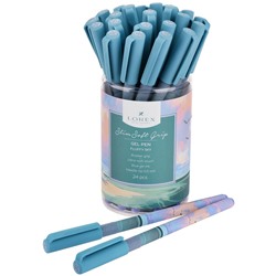 Ручка гелевая LOREX FLUFFY SKY, серия Slim Soft Grip, синие чернила, круглый прорезиненный корпус, резиновый грип, игловидный наконечник 0