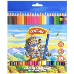 Набор цветных карандашей Creativiki, 24 цвета, шестигранные, пластиковые