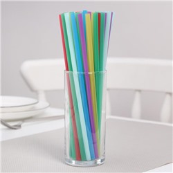Трубочки одноразовые для коктейля Доляна Fresh, 0,7×21 см, 250 шт, цвет микс