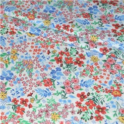 Ткань ситец 95 см "Полевые цветы" (белый фон)