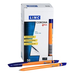 Ручка шариковая LINC Corona Plus 0,7 мм синяя оранжевый корпус