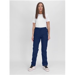 Утепленные спортивные брюки женские темно-синего цвета 88148TS