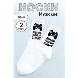 Носки мужские Виртуальный мир (комплект 2 пары) белый