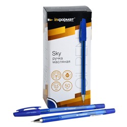 Ручка масляная INFORMAT SKY синяя, игловидный наконечник, 0,5 мм