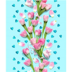 Ткань вафельное полотно 50 см "Нежный тюльпан" арт. 5611-1