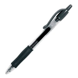 Ручка гелевая автоматическая PILOT 0,5 мм черная резиновый грип