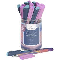 Ручка гелевая пиши-стирай LOREX HANGING CLOUDS Slim Soft 0,5 мм синие чернила, ultra-soft touch
