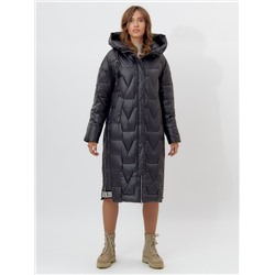 Пальто утепленное женское зимние черного цвета 11373Ch
