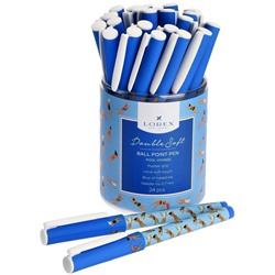 Ручка масляная LOREX POOL VOYAGE, серия Double Soft, круглый прорезиненный корпус, резиновый грип, синяя