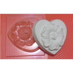 Пластиковая форма - БП 084 - Цветок на сердце