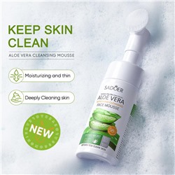 Sadoer Увлажняющая пенка со щеточкой для умывания с экстрактом алоэ Aloe Vera Cleansing Face Mousse, 120мл