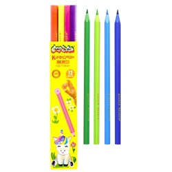 Набор цветных карандашей Каляка-Маляка ЦВЕТОЧКИ 12 цветов, фигурной формы с точилкой, пластиковый корпус