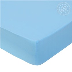 Простыня на резинке поплин 120х200х20 Голубой АРТ-Дизайн