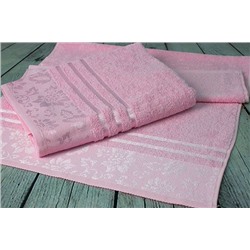 Набор махровых полотенец-2 шт- №806 (пастельно-розовый, 312)