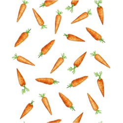 Ткань вафельное полотно 50 см Морковки арт. 29126-4 (белый)