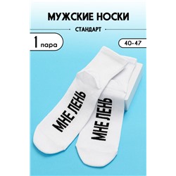 Носки мужские Мне лень (1 пара) белый