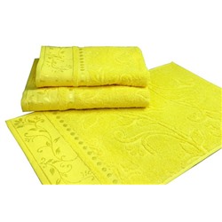 Набор махровых полотенец-3 шт- №860 (желтый, 401)