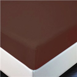 Простыня на резинке трикотажная 120х200 / Chocolate (шоколад)