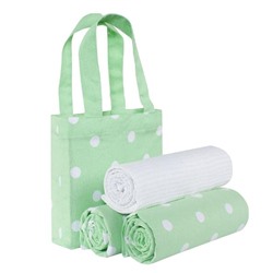 Набор полотенец в сумочке Горох (зеленый)