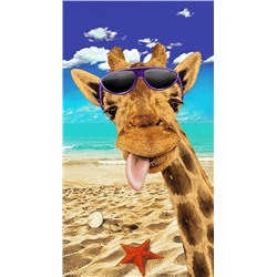 Полотенце вафельное пляжное 77х150 см "Жираф"