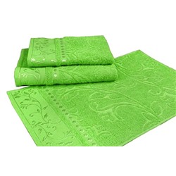 Набор махровых полотенец-3 шт- №860 (яркий зеленый, 528)