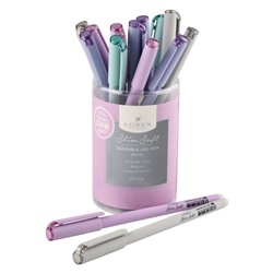 Ручка гелевая пиши-стирай LOREX PASTEL Slim Soft 0,5 мм синие чернила, ultra-soft touch