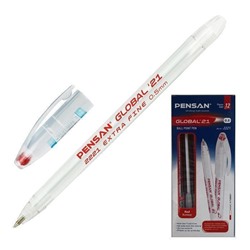 Ручка масляная GLOBAL-21 красный 0,5 мм