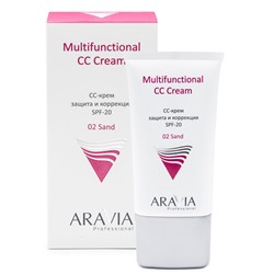 406644 ARAVIA Professional СС-крем защитный SPF-20 Multifunctional CC Cream, Sand 02, туба 50 мл/15